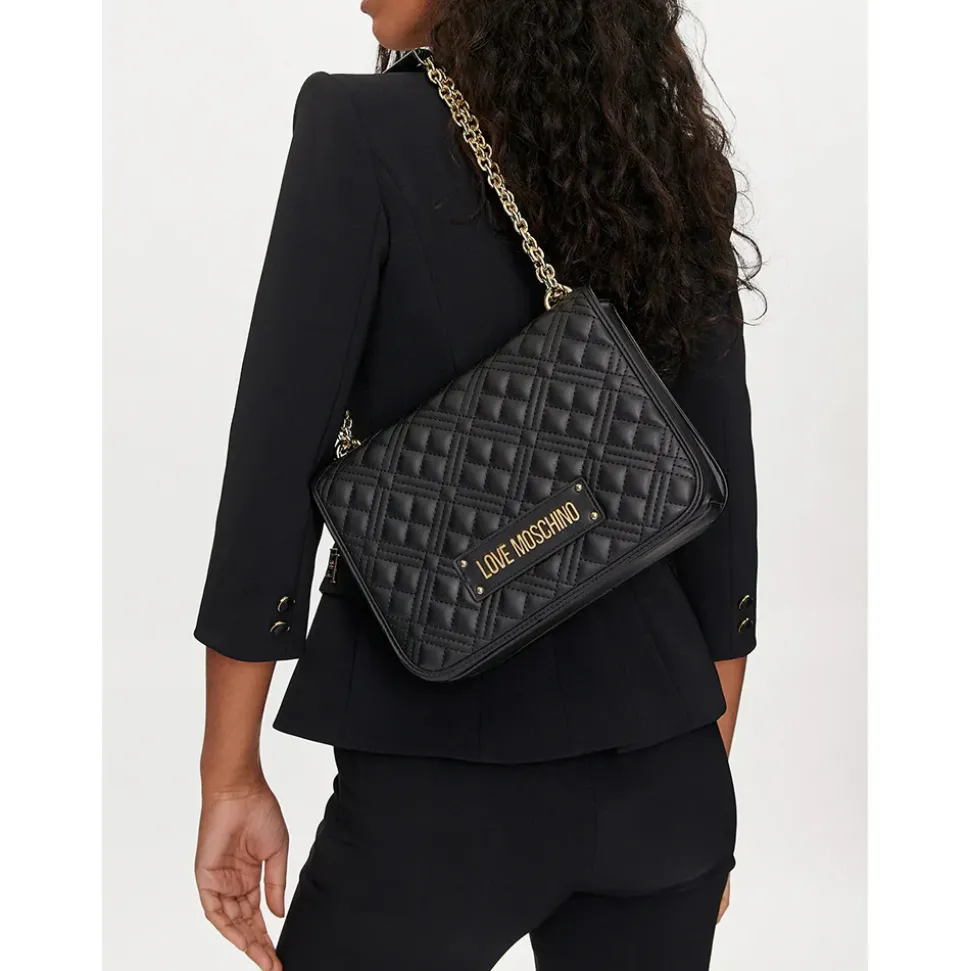 Borsa Donna a Spalla e Tracolla LOVE MOSCHINO linea Quilted colore Nero