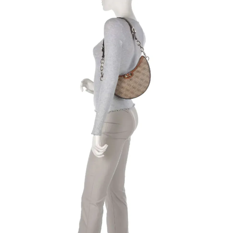 Borsa Donna a Spalla GUESS Linea Orlina colore Latte Logo - Brown
