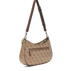 Borsa Donna a Spalla GUESS Linea Noelle colore Latte Logo - Brown Misura Piccola