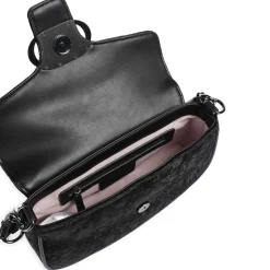 Borsa Donna a Spalla LIU JO Effetto Velluto Nero con Logo