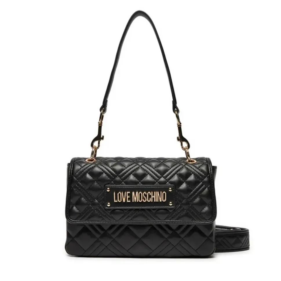 Borsa Donna a Spalla LOVE MOSCHINO linea Logo Lettering Nero