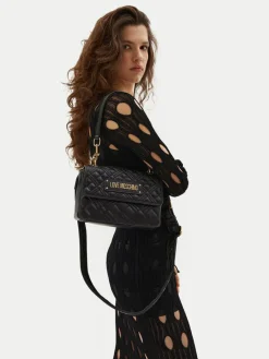 Borsa Donna a Spalla LOVE MOSCHINO linea Logo Lettering Nero