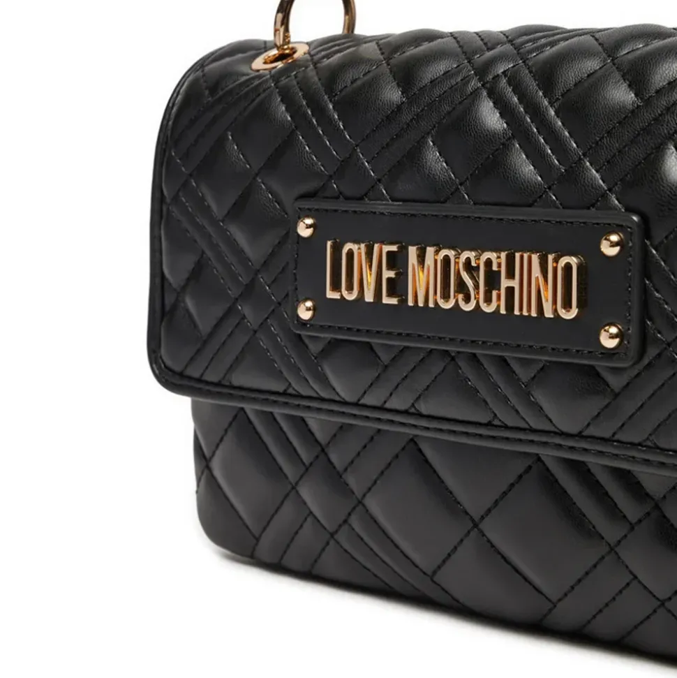 Borsa Donna a Spalla LOVE MOSCHINO linea Logo Lettering Nero