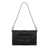 Borsa Donna a Spalla LOVE MOSCHINO linea Quilted Tab Nero con Logo Canna di Fucile