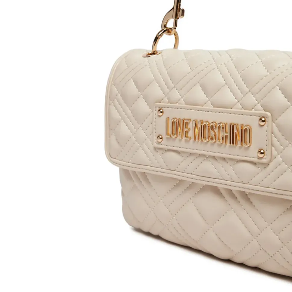 Borsa Donna a Spalla LOVE MOSCHINO linea Logo Lettering Avorio