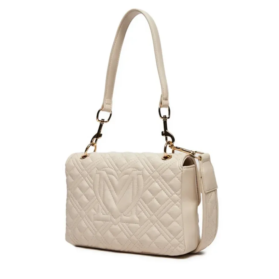 Borsa Donna a Spalla LOVE MOSCHINO linea Logo Lettering Avorio