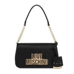 Borsa Donna a Spalla LOVE MOSCHINO linea Cut Out Logo Nero