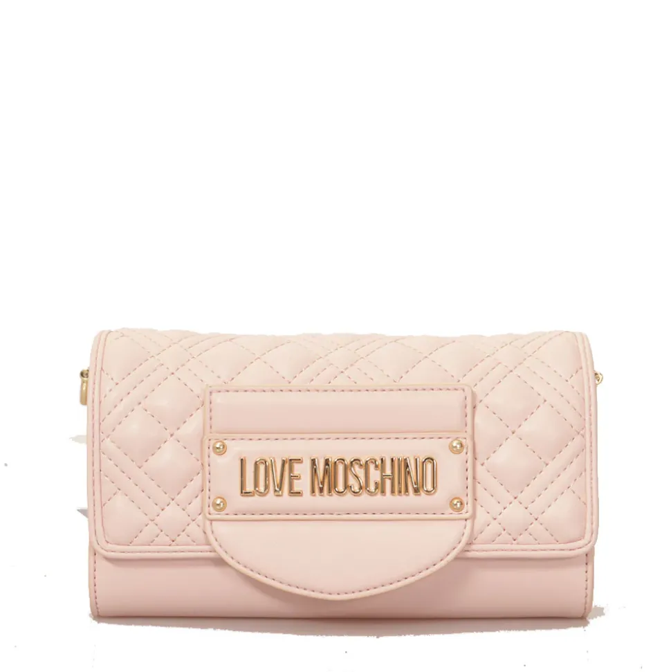 Borsa Donna a Spalla LOVE MOSCHINO linea Quilted Tab Rosa Cipria