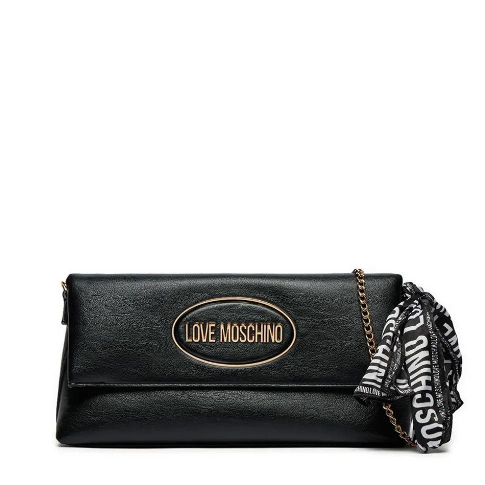 Borsa Donna a Spalla LOVE MOSCHINO Nera con Foulard Logato