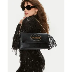 Borsa Donna a Spalla LOVE MOSCHINO Nera con Foulard Logato