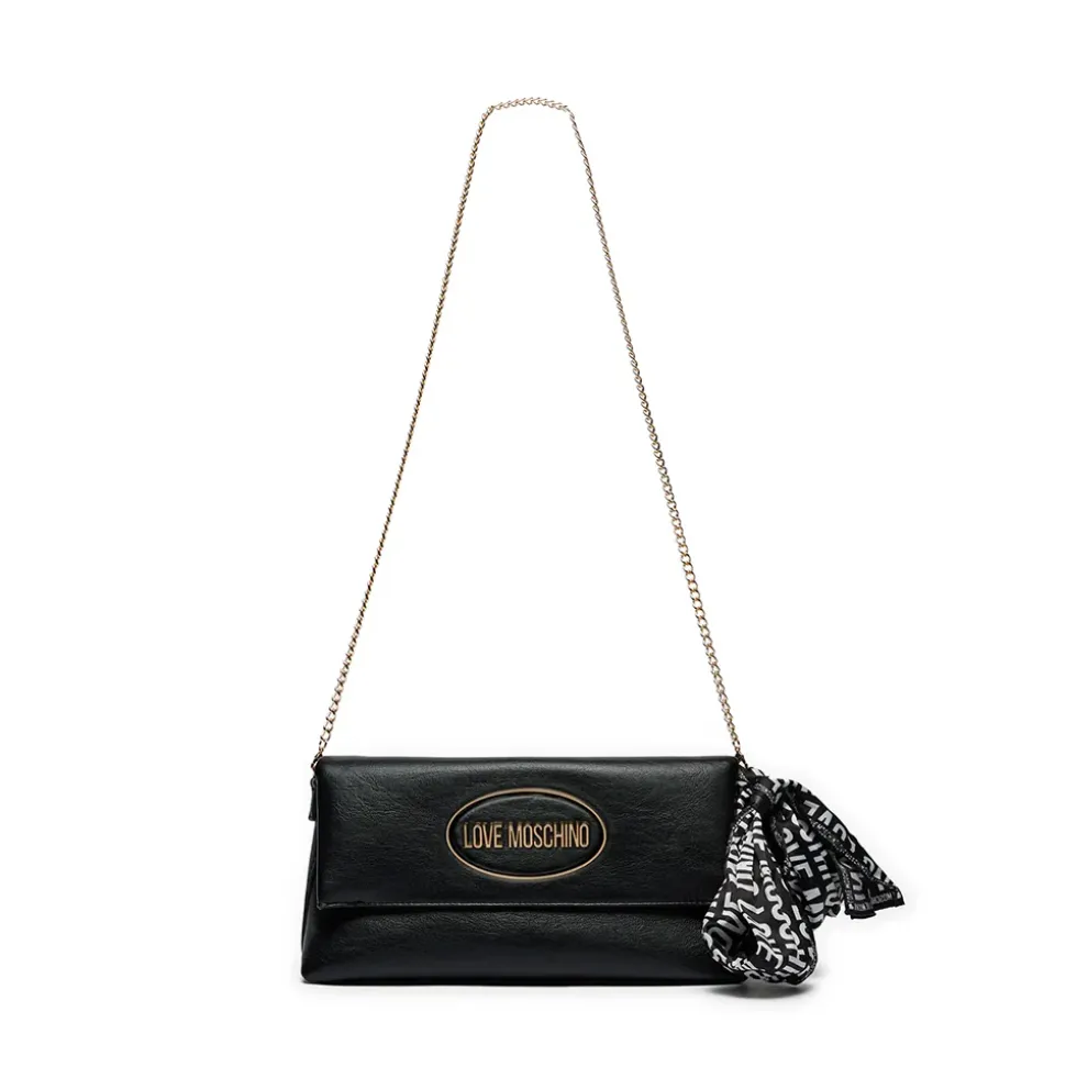 Borsa Donna a Spalla LOVE MOSCHINO Nera con Foulard Logato