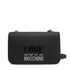 Borsa Donna a Spalla LOVE MOSCHINO Nera con Logo Lettering Sfumato