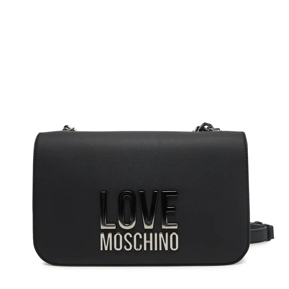 Borsa Donna a Spalla LOVE MOSCHINO Nera con Logo Lettering Sfumato