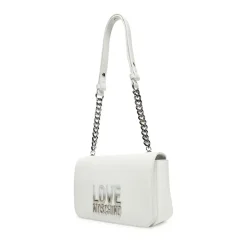 Borsa Donna a Spalla LOVE MOSCHINO Bianca con Logo Lettering Sfumato