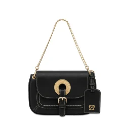 Borsa Donna a Spalla LOVE MOSCHINO linea Logo Eyelet Nera
