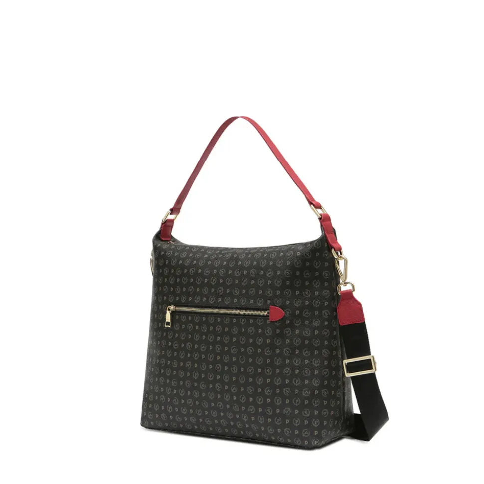 Borsa Donna a Spalla POLLINI linea Heritage PVC Nero e Lacca