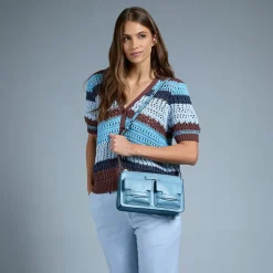Borsa Donna a Spalla THE BRIDGE linea Lucrezia in Pelle Baby Blu