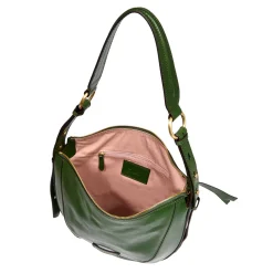 Borsa Donna a Spalla THE BRIDGE linea Fedora in Pelle Verde Inglese