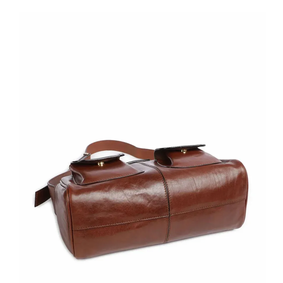 Borsa Donna a Spalla THE BRIDGE linea Flora in Pelle Marrone