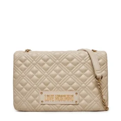 Borsa Donna a Spalla Trapuntata LOVE MOSCHINO linea Lettering Logo Avorio