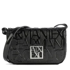 Borsa Donna a Tracolla ARMANI EXCHANGE colore Nero Lucido Chiusa con Pattina e Clip