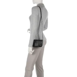 Borsa Donna a Tracolla ARMANI EXCHANGE colore Nero Lucido Chiusa con Pattina e Clip