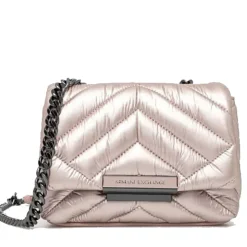 Borsa Donna a Tracolla Chiusa con Patta e Clip ARMANI EXCHANGE Colore Rose Gold