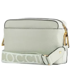 Borsa Donna a Tracolla chiusa con Zip COCCINELLE in Pelle Linea Liya Signature colore Celadon Green