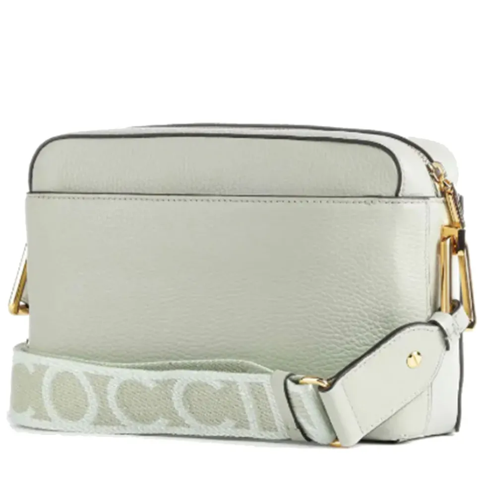 Borsa Donna a Tracolla chiusa con Zip COCCINELLE in Pelle Linea Liya Signature colore Celadon Green