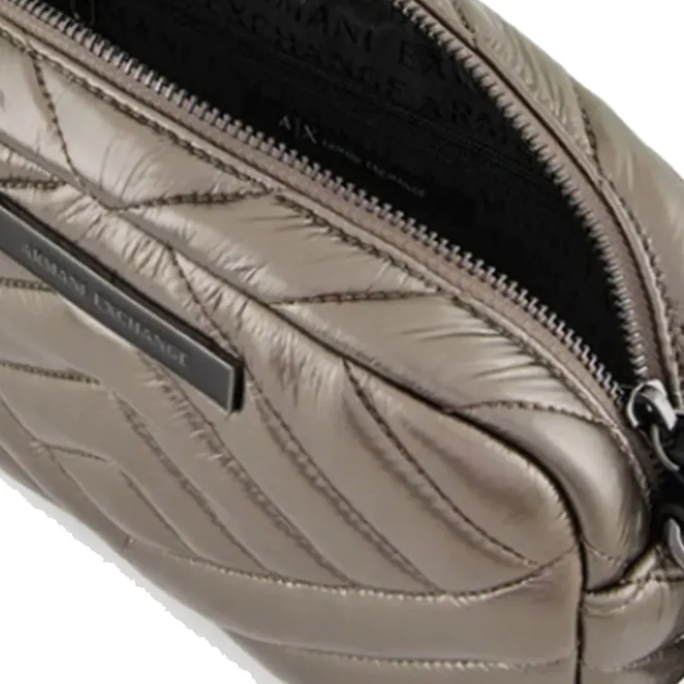 Borsa Donna a Tracolla Chiusa con Zip ARMANI EXCHANGE Colore Gun Metal