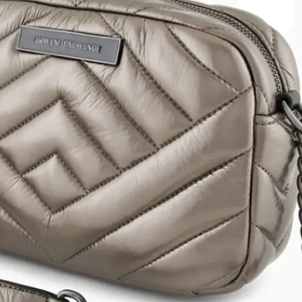 Borsa Donna a Tracolla Chiusa con Zip ARMANI EXCHANGE Colore Gun Metal