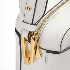 Borsa Donna a Tracolla chiusa con Zip COCCINELLE in Pelle Linea Liya Signature colore Brillant White