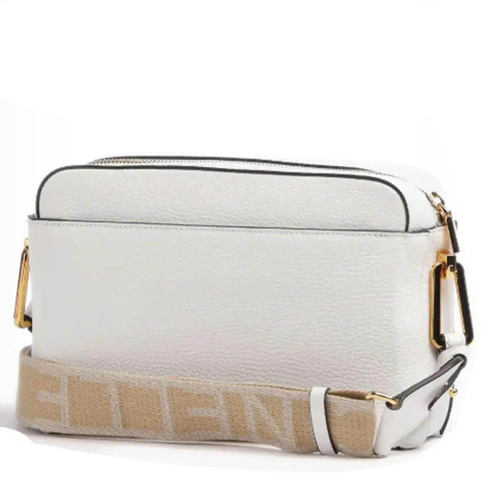 Borsa Donna a Tracolla chiusa con Zip COCCINELLE in Pelle Linea Liya Signature colore Brillant White