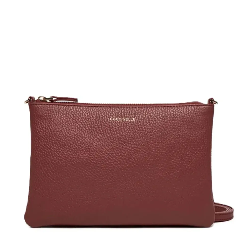 Borsa Donna a Tracolla COCCINELLE in Pelle Brandy Linea Best Small