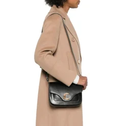 Borsa Donna a Tracolla COCCINELLE in Pelle linea C-Me Calf Cocker Small Colore Nero