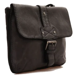 Borsa Donna a Tracolla GIANNI CONTI in Pelle Liscia Nera