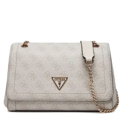 Borsa Donna a Tracolla GUESS Chiusa con Pattina Linea Noelle colore Bone Logo