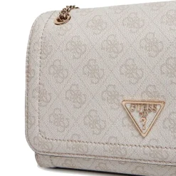 Borsa Donna a Tracolla GUESS Chiusa con Pattina Linea Noelle colore Bone Logo