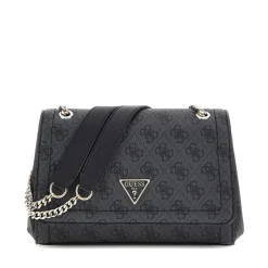 Borsa Donna a Tracolla GUESS Chiusa con Pattina Linea Noelle colore Coal Logo