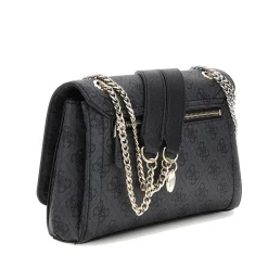 Borsa Donna a Tracolla GUESS Chiusa con Pattina Linea Noelle colore Coal Logo