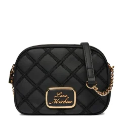 Borsa Donna a Tracolla LOVE MOSCHINO con Ricamo a Scacchi Nero