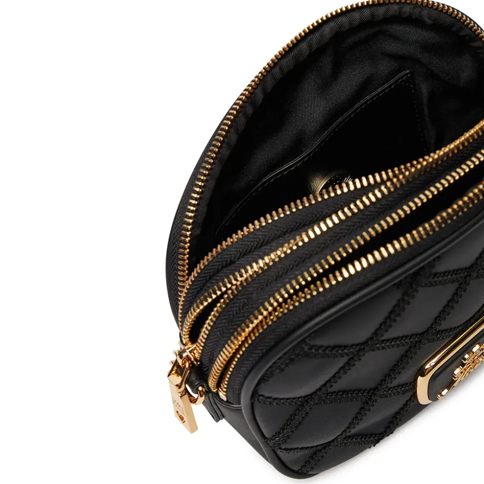 Borsa Donna a Tracolla LOVE MOSCHINO con Ricamo a Scacchi Nero