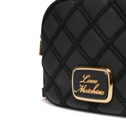 Borsa Donna a Tracolla LOVE MOSCHINO con Ricamo a Scacchi Nero