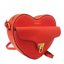 Borsa Donna a Tracolla Mini COCCINELLE a Forma di Cuore in Pelle Gazpacho linea Beat Soft