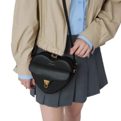 Borsa Donna a Tracolla Mini COCCINELLE a Forma di Cuore in Pelle Rosette linea Beat Soft