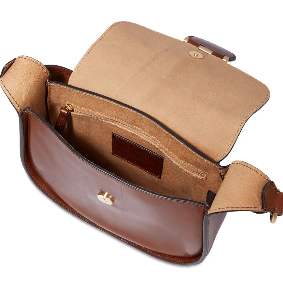 Borsa Donna a Tracolla Small THE BRIDGE linea Dora in Pelle Marrone