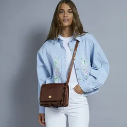 Borsa Donna con Pattina a Tracolla The Bridge in Pelle Marrone linea Story