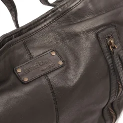 Borsa Donna con Portabilità a Zaino GIANNI CONTI in Pelle Intrecciata Nera