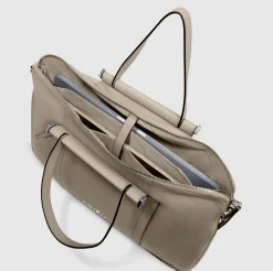 Borsa Donna da Lavoro PIQUADRO linea Circle in Pelle e Tessuto Beige - CA4021W92T