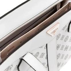Borsa Donna GUESS a Mano con Tracolla Linea Silvana Colore White Logo